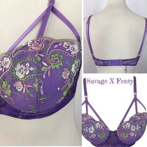 Savage X Fenty Lavender Floral Bra
